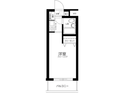 スカイコート高田馬場(ワンルーム/4階)の間取り写真