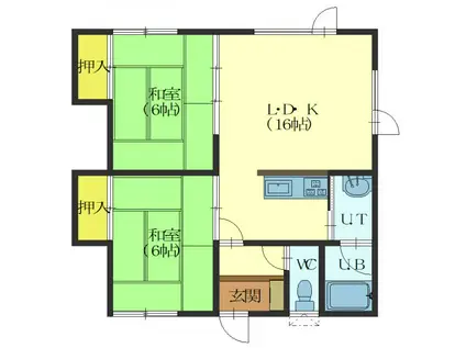 WISDOM HOUSE ウィズダムハウス(2LDK/2階)の間取り写真