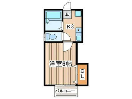 ドリームハウス(1K/1階)の間取り写真