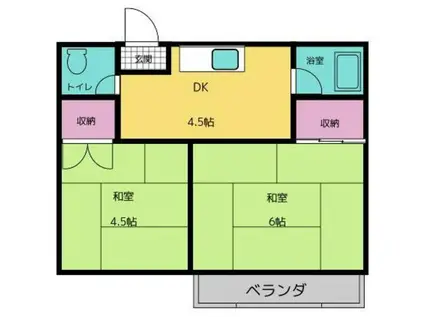 五月荘(2DK/2階)の間取り写真