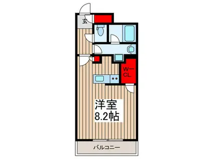 プルーシオス朝霞台(ワンルーム/2階)の間取り写真