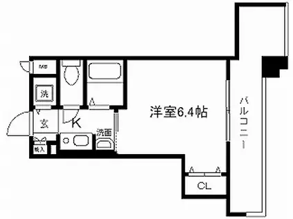 エステムコート京都河原町プレジール(1K/9階)の間取り写真