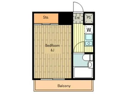セピアコート国立(1K/4階)の間取り写真