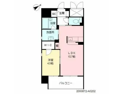 シャーメゾングランドソレイユ門司(1LDK/7階)の間取り写真