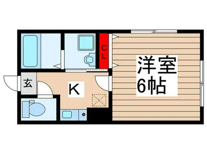 ベレガンスおおたかの森II(1K/2階)の間取り写真