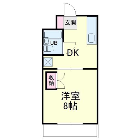 プランタンIII(1DK/2階)の間取り写真