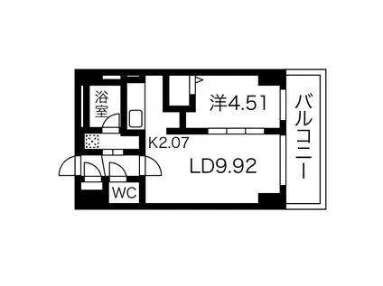 ZOLEE(1LDK/6階)の間取り写真