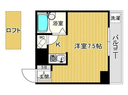 グレード旭ヶ丘(1K/5階)の間取り写真