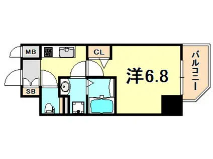 プレサンス神戸元町ベルシオン(1K/8階)の間取り写真