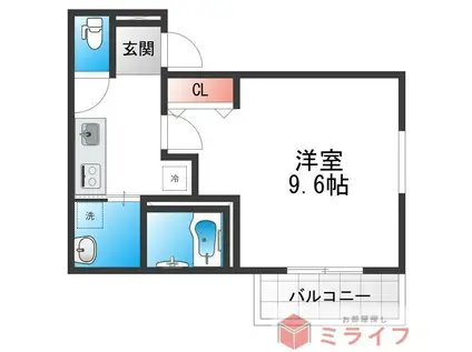 フジパレス平野南II番館(1K/1階)の間取り写真