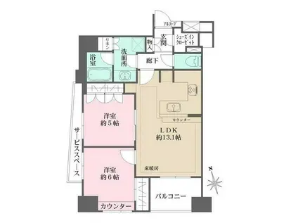 藤和シティホームズ武蔵小山駅前(2LDK/7階)の間取り写真