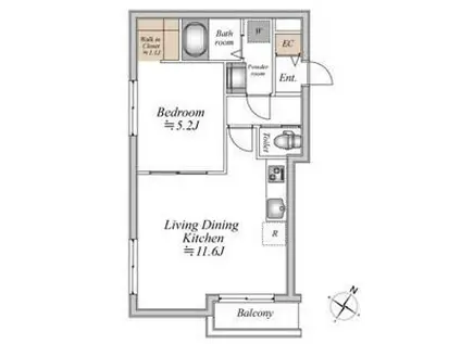 ザ・フォレスト明大前(1DK/2階)の間取り写真