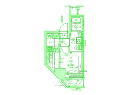 メインステージ横濱弥生町(1K/5階)の間取り写真