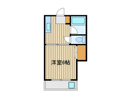フラットM6(1K/1階)の間取り写真