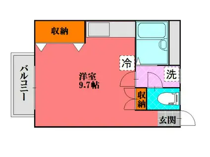 コーポ山下(ワンルーム/3階)の間取り写真