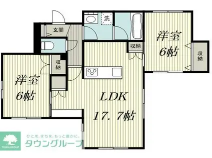 PREMIUM MAISON鴨居(2LDK/1階)の間取り写真
