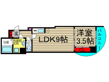 セレニテ堺筋本町SUD(1LDK/13階)の間取り写真