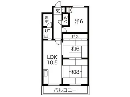 H.B NAGAKUTE(3LDK/4階)の間取り写真