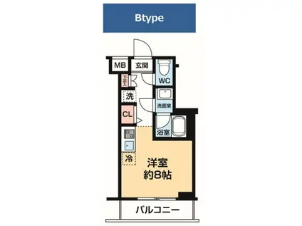 アルコバレーノ川崎ウエスト(ワンルーム/4階)の間取り写真