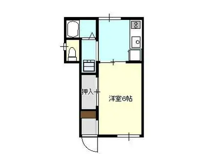 フレグランスWADAII(1K/1階)の間取り写真