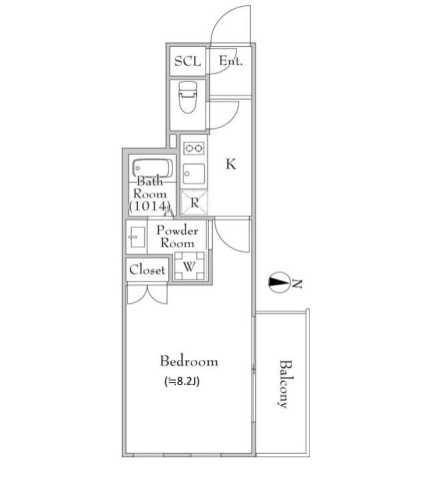 MEJIRORESIDENCE(1K/4階)の間取り写真