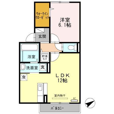 サニークレスト三和(1LDK/2階)の間取り写真