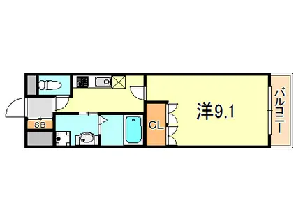 エイトピア八木(1K/1階)の間取り写真