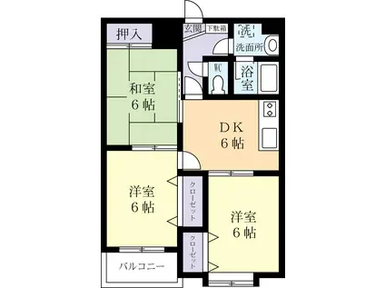 パストラルライフ(3DK/3階)の間取り写真