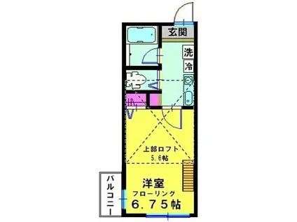 ディアマンテ綱島(1K/2階)の間取り写真