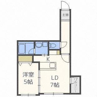 RUK-A円山(1LDK/4階)の間取り写真