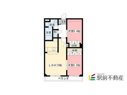 アンべリール・ビレッジ(2LDK/2階)の間取り写真