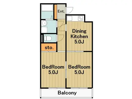 マイキャッスル淵野辺(2DK/1階)の間取り写真