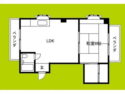 中市マンション(1LDK/2階)の間取り写真