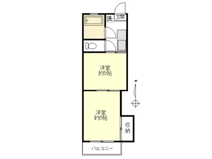 高遠閣コーポ(2K/2階)の間取り写真