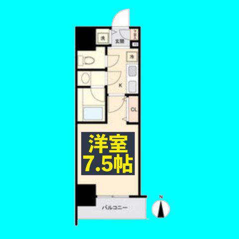 ブランシエスタ東別院(1K/7階)の間取り写真