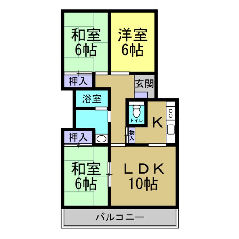 大豊ヒルズ(3LDK/1階)の間取り写真