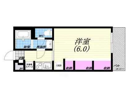 グランエクラ池田姫室(1K/3階)の間取り写真