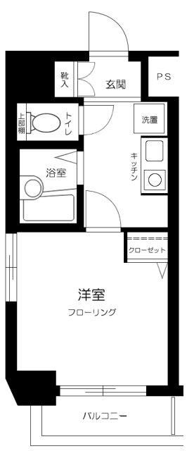 スカイコート高田馬場第5(1K/7階)の間取り写真
