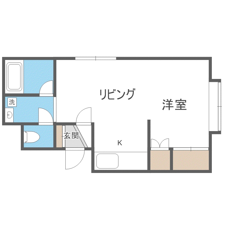 シャロンパレス(1LDK/4階)の間取り写真