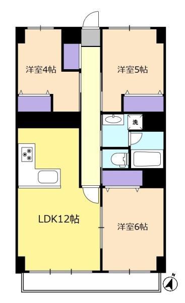 グリーンヒル草加松原(3LDK/3階)の間取り写真