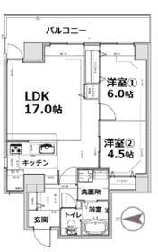 シティコート目黒2号棟 2(2LDK/3階)の間取り写真