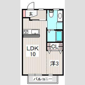 アビニヨン(1LDK/2階)の間取り写真