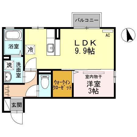 ドマーニ(1LDK/2階)の間取り写真