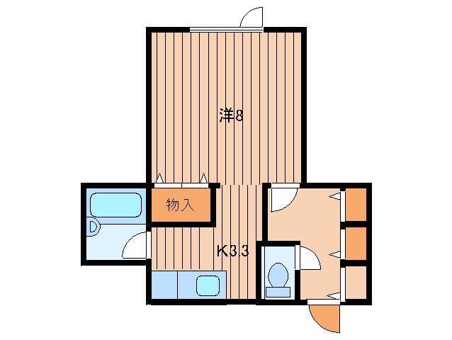アルカーサル4(1K/1階)の間取り写真