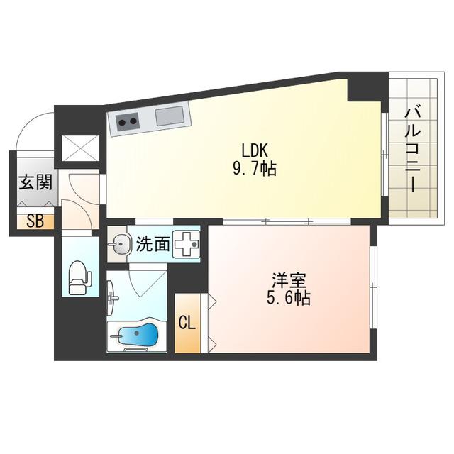 D-REST中之島(1LDK/7階)の間取り写真