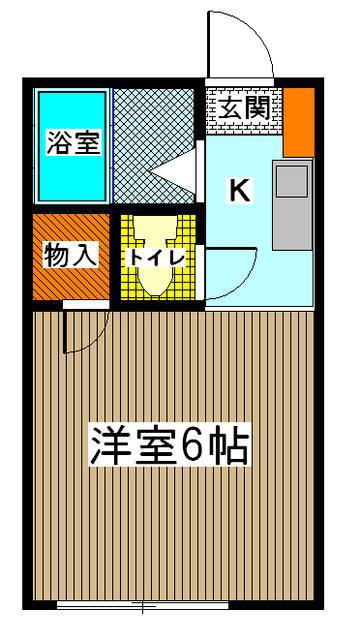 ロックウェル大久保(1K/1階)の間取り写真