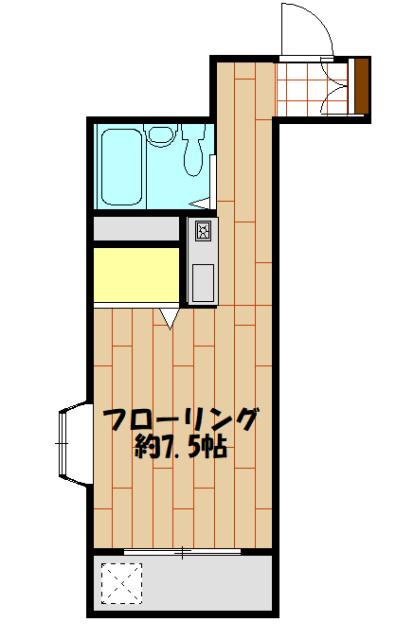 スカイコートJ(ワンルーム/3階)の間取り写真