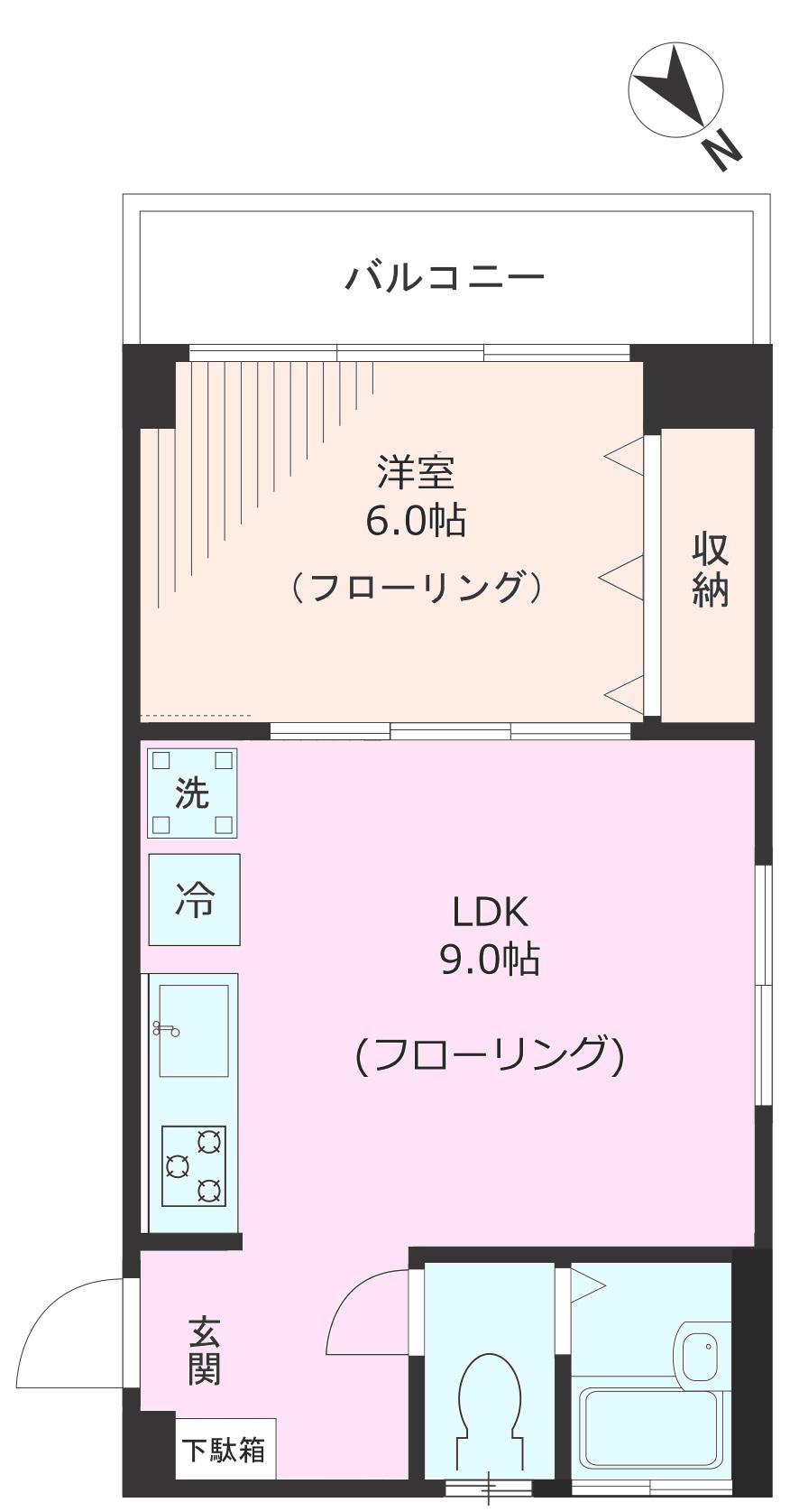 白山シルクハイツ(1LDK/2階)の間取り写真