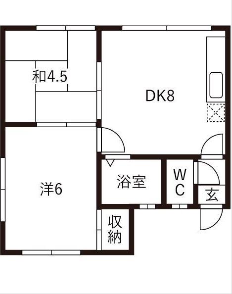 コーポ扇原(2DK/2階)の間取り写真