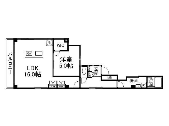 TRACCIA堺町(1LDK/4階)の間取り写真